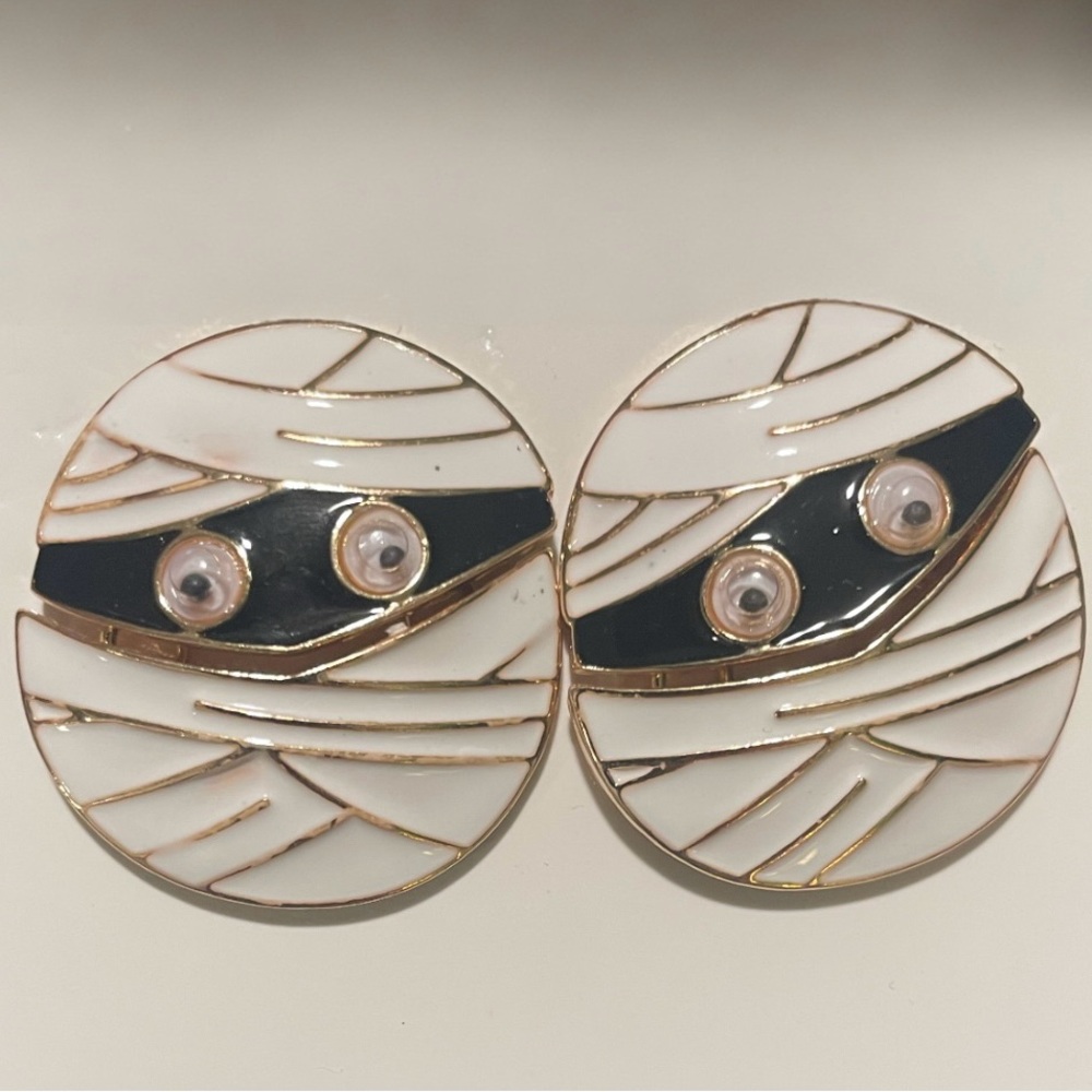 Halloween Glow-in-the-Dark Mummy Earrings - Picture 3 of 3